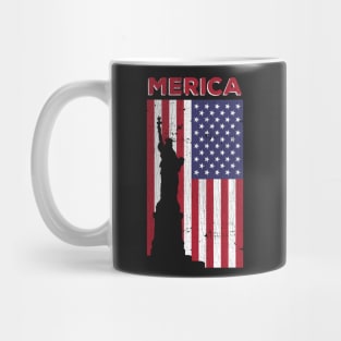 Merica Statue of Liberty and the flag of America design Mug